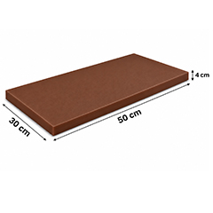 Gnç Polyethylene Cutting Board, 4 cm Thickness, 30x50 cm, Brown - GNÇ