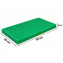 Gnç Polyethylene Cutting Board, 4 cm Thickness, 30x50 cm, Green - GNÇ