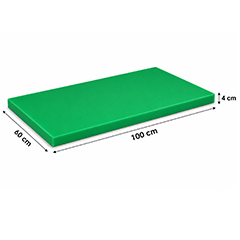 Gnç Polyethylene Cutting Board, 4 cm Thickness, 60x100 cm, Green - GNÇ