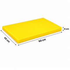 Gnç Polyethylene Cutting Board, 4 Thickness, 40x60 cm, Yellow - GNÇ