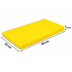Gnç Polyethylene Cutting Board, Cutting Board, 4 cm Thickness, 25x40 cm, Yellow - GNÇ
