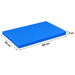 Gnç Polyethylene Cutting Board, Cutting Board, 4 Thickness, 40x60 cm, Blue - GNÇ