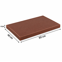 Gnç Polyethylene Cutting Board, Cutting Board, 4 Thickness, 40x60 cm, Brown - GNÇ