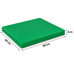Gnç Polyethylene Cutting Board, Cutting Board, 8 cm Thickness, 60x60 cm, Green - GNÇ