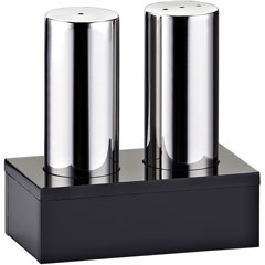 Groovy 2-Piece Closed Plexiglass Stand Salt Shaker Set, Thin, Shiny - Groovy