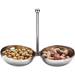 Groovy 2-Piece Steel Snack Bowl, Steel - Groovy