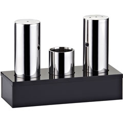 Groovy 3-Piece Closed Plexiglass Stand Salt Shaker Set, Glossy - Groovy