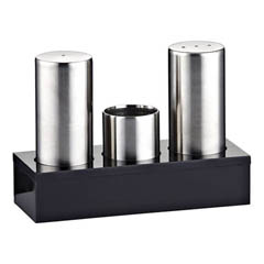 Groovy 3-Piece Closed Plexiglass Stand Salt Shaker Set, Matte - Groovy