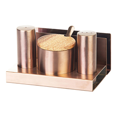 Groovy 3-piece Round Salt and Spice Set, Copper - Groovy