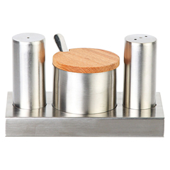 Groovy 3-piece Round Salt and Spice Set - Groovy