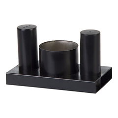 Groovy 3-piece Round Salt and Sugar Set, Black - Groovy