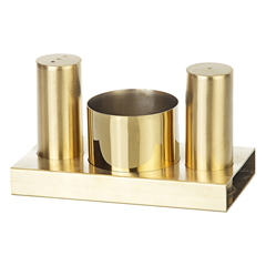 Groovy 3-piece Round Salt and Sugar Set, Gold - Groovy