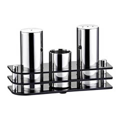 Groovy 3-piece S Model Plexiglass Stand Salt Shaker Set, Matte - Groovy