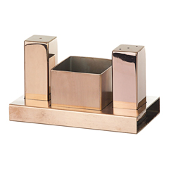 Groovy 3lü Kare Tuzluk Şekerlik Takımı, Bakır - Groovy