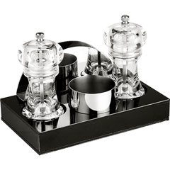 Groovy 4-piece Acrylic Condiment Set, 20x12x3 cm, Transparent - Groovy