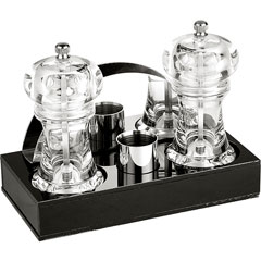 Groovy 4-piece Acrylic Condiment Set, Transparent - Groovy
