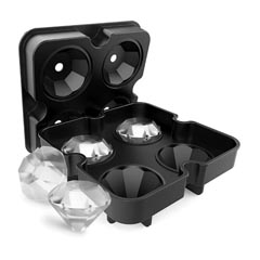 Groovy 4-Piece Diamond Silicone Ice Tray, 44x44x38 mm - Groovy