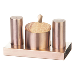 Groovy 4-piece Round Salt and Spice Set, Copper - Groovy