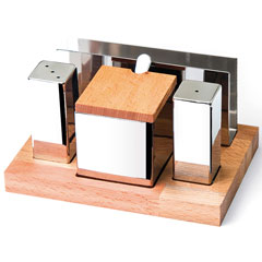 Groovy 4-piece Salt and Napkin Holder Set - Groovy