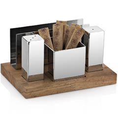 Groovy 4-piece Salt Shaker Set, Square, Copper - Groovy