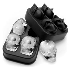 Groovy 4-piece Skull Silicone Ice Mold, 47x30 cm - Groovy