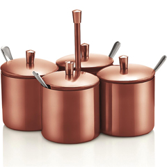 Groovy 4-Piece Spice Rack Set, Copper - Biradlı