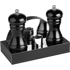 Groovy 4'lü Menaj Set, 18,5x9,5x3 cm, Siyah - Groovy