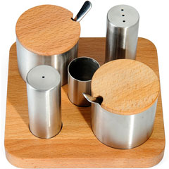 Groovy 5'li Tuzluk Baharatlık Takımı, Mat-Parlak - Groovy