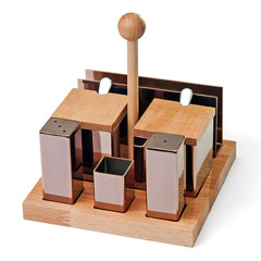 Groovy 6-Piece Salt and Spice Set, Square, Copper - Groovy