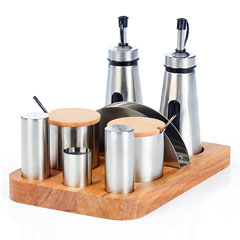 Groovy 8-Piece Salt Shaker Spice Oil Set, 150 Cc - Groovy