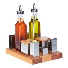 Groovy 8-piece Salt Shaker Spice Oil Set, Square, 250 Cc - Groovy