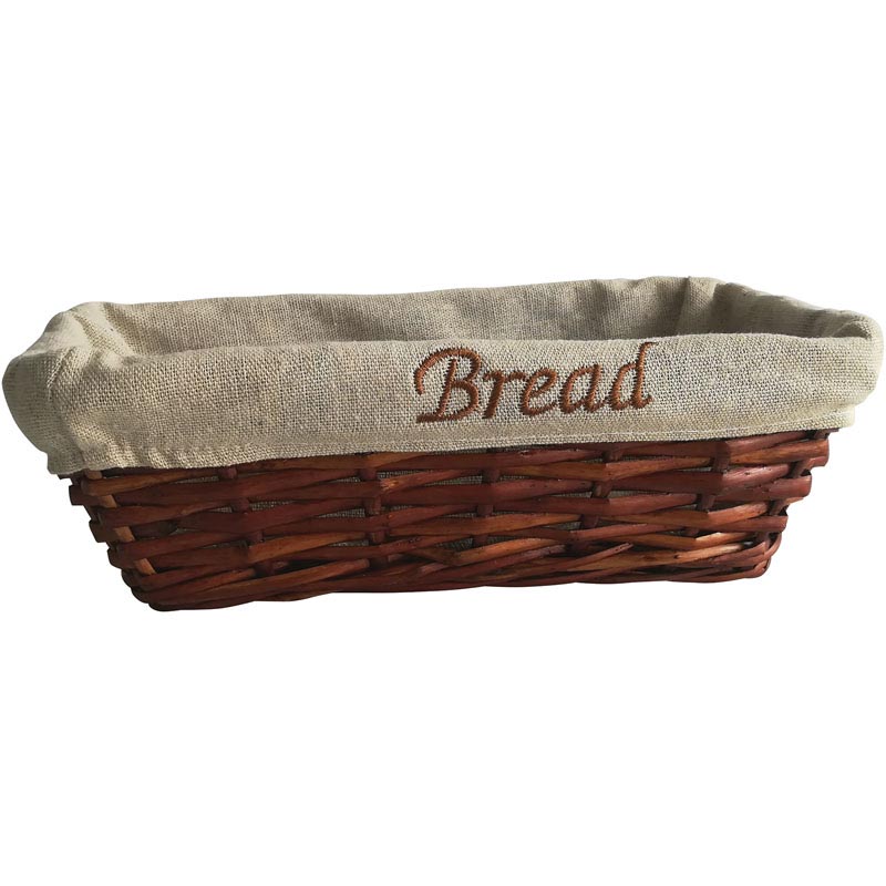 Groovy Bezli Ekmek Sepeti Dikdörten, 25x12x8 cm, Hasır