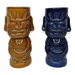 Groovy Ceramic Tiki Cocktail Glass, 6.5x7 cm, 350 cc - Groovy