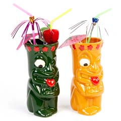 Groovy Ceramic Tiki Mug, 7.5x18 cm, 460 cc, Green - Groovy