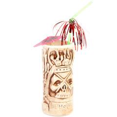 Groovy Ceramic Tiki Mug, 8x17 cm, 380 cc, Kahverengi - Groovy