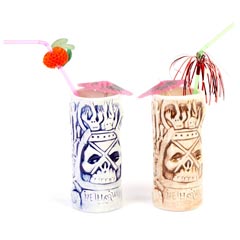 Groovy Ceramic Tiki Mug, 8x17 cm, 380 cc, Mavi - Groovy