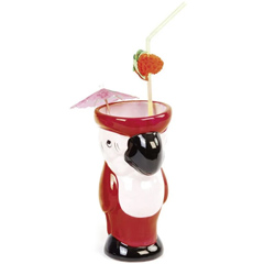 Groovy Ceramic Tiki Mug, 8x17 cm, 400 cc, Kırmızı - Groovy