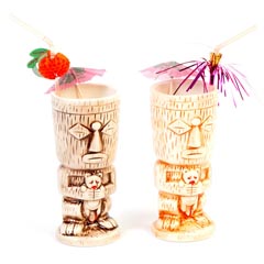 Groovy Ceramic Tiki Mug, 8x18.5 cm, 310 cc, Brown - Groovy