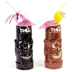 Groovy Ceramic Tiki Mug, 8x18.5 cm, 430 cc, Brown - Groovy