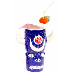 Groovy Ceramic Tiki Mug, 8x18.5 cm, 610 cc, Blue - Groovy