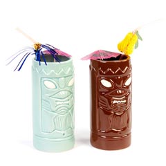 Groovy Ceramic Tiki Mug, 8x18.5 cm, 650 cc, Brown - Groovy