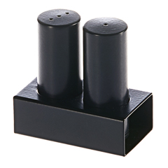 Groovy Dual Round Thick Salt Shaker, Black - Biradlı