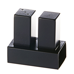 Groovy Dual Square Salt Shaker Set, Black - Biradlı