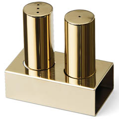 Groovy Duo Round Slim Salt Shaker, Gold - Groovy