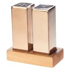Groovy Everest 2-piece Salt Shaker Set, Large, Square, Copper - Groovy