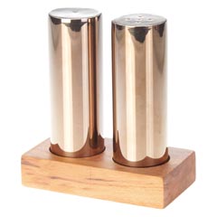 Groovy Everest, Large, Round, 2-piece Salt Shaker Set, Copper - Groovy