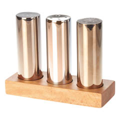 Groovy Everest, Large, Round, 3-piece Salt and Pepper Shaker Set, Copper - Groovy