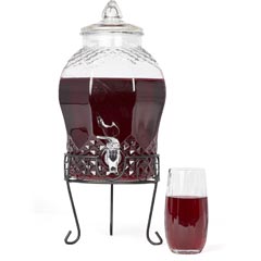 Groovy Glass Surface Sherbet Dispenser with Tap, 6 lt - 1