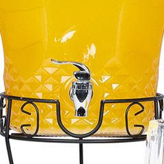 Groovy Glass Beverage Dispenser with Tap, 8 lt - 2