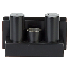 Groovy GRV-103 Napkin Holder Steel Salt Shaker Set, Black - Groovy